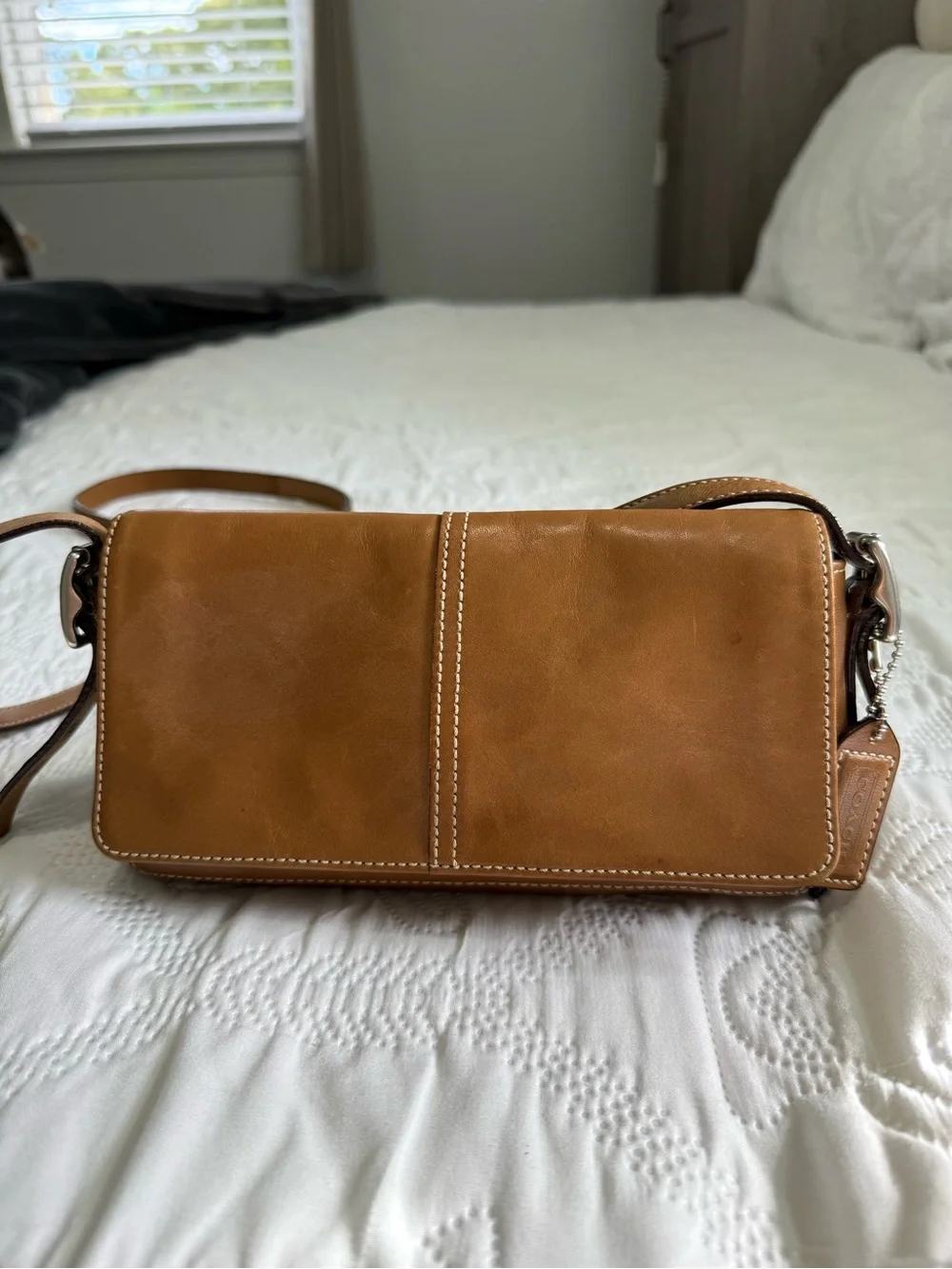 Vintage Coach 4280 Legacy Mini Flap Crossbody Bag Cognac Leather Y2K